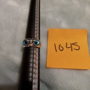 New Silver and Blue Owl Ring Size 8 #1045